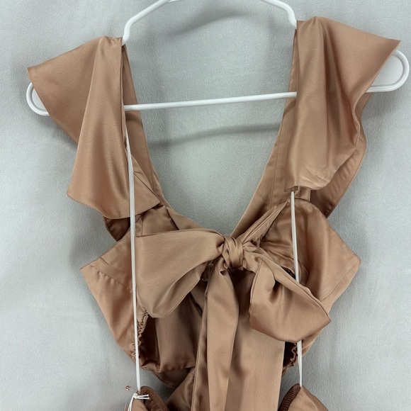 NWT Show Me Your Mumu Zoey Midi Bridesmaid Dress Ruffle Cutout Open Back large - Picture 6 of 10